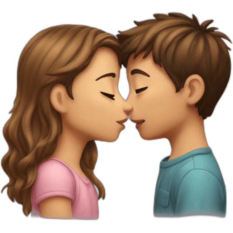 Kiss between boy and girl emoji