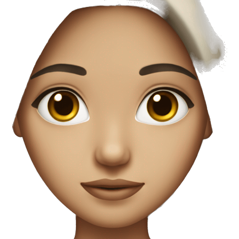 beautiful girl with dark brown hair and eyes and light skin  emoji