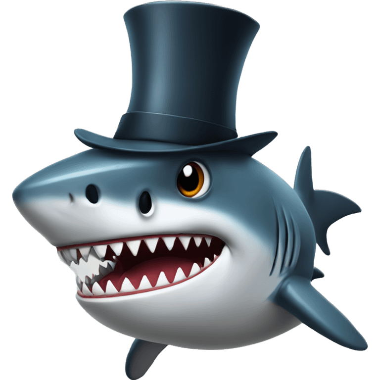 shark with tophat emoji