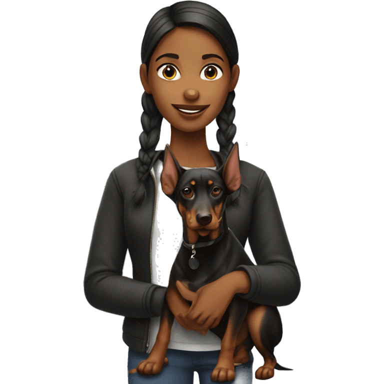 girl with doberman  emoji