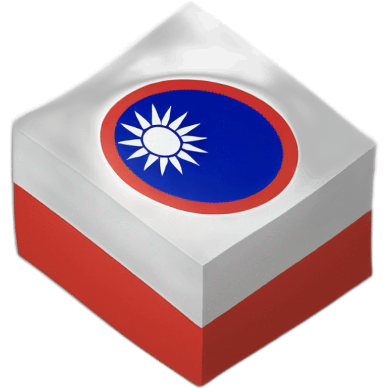 Three dimensions Taiwan flag emoji