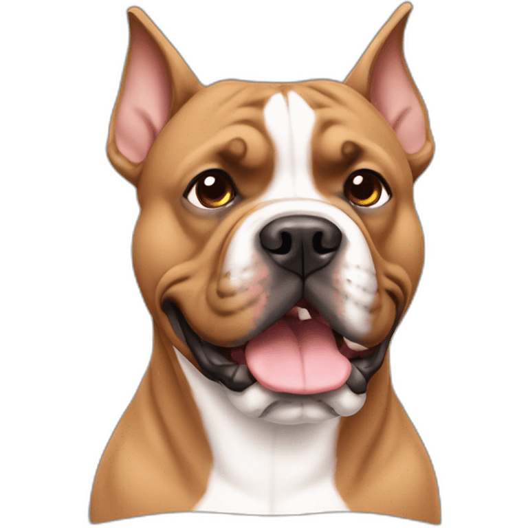 Brown american bully dog pointy ears emoji