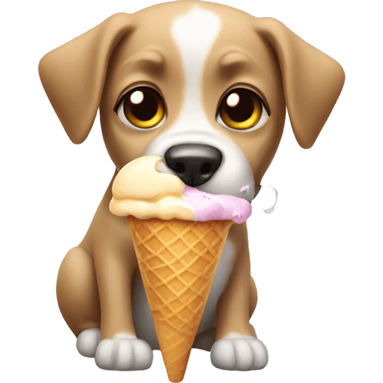 Dog with ice cream  emoji