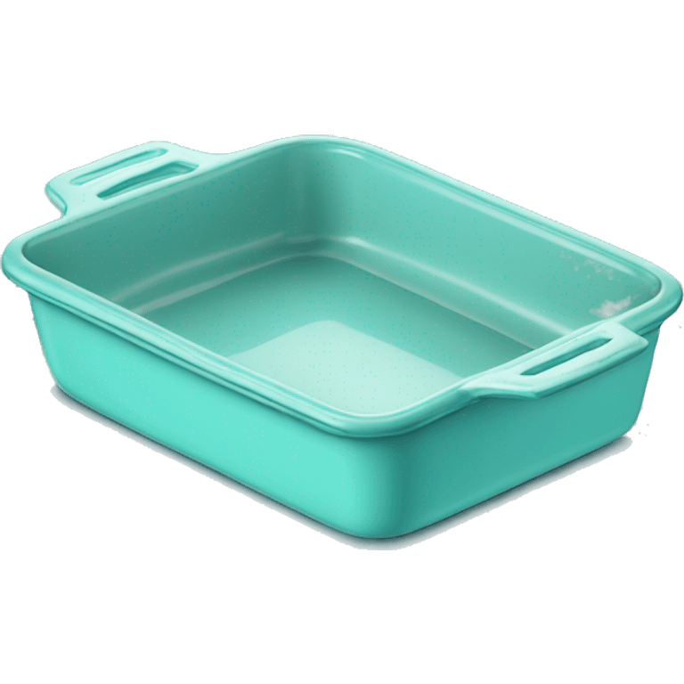 Realistic isolated flat tiffany blue baking pan . emoji