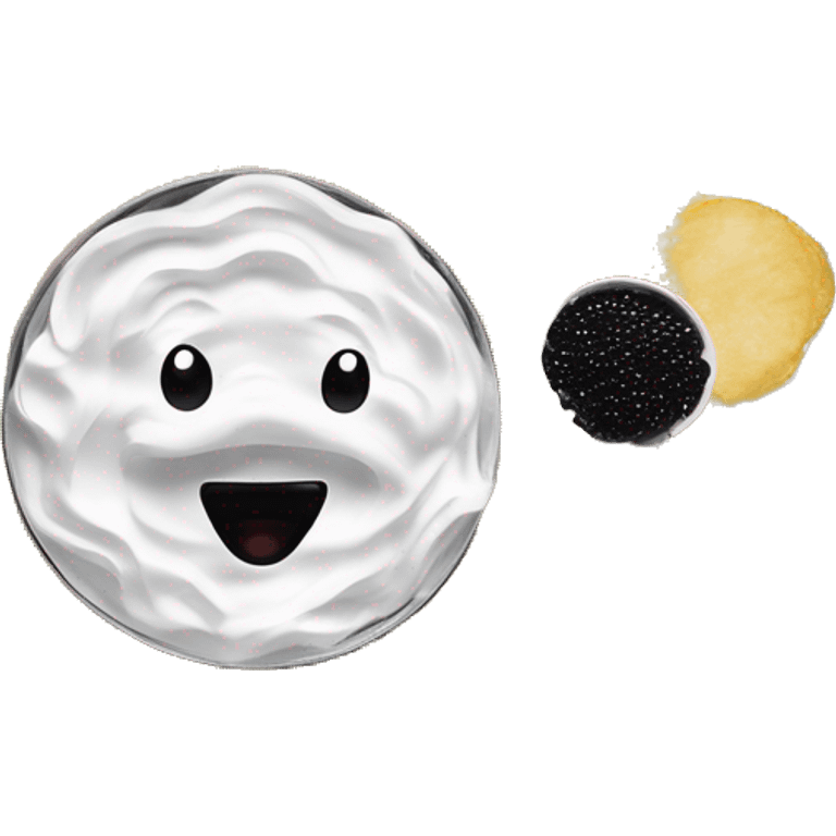 potato chips for flat chips. Arrange chips on a serving tray. Using a small spoon or pastry bag, place a small dollop of crème fraiche on each chip. Top with a spoonful of Romanoff® Black Lumpfish Caviar. Sprinkle with chopped chives. Serve. emoji