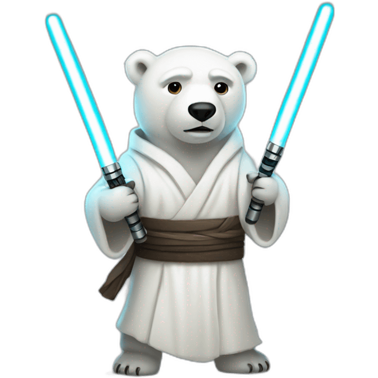 A polar bear jedi with a lightsaber emoji