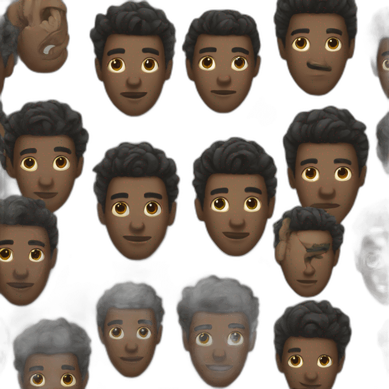 Black men hair emoji