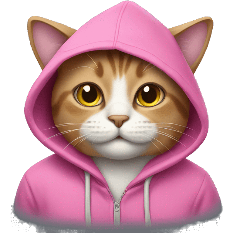 Cat with a pink hoodie emoji