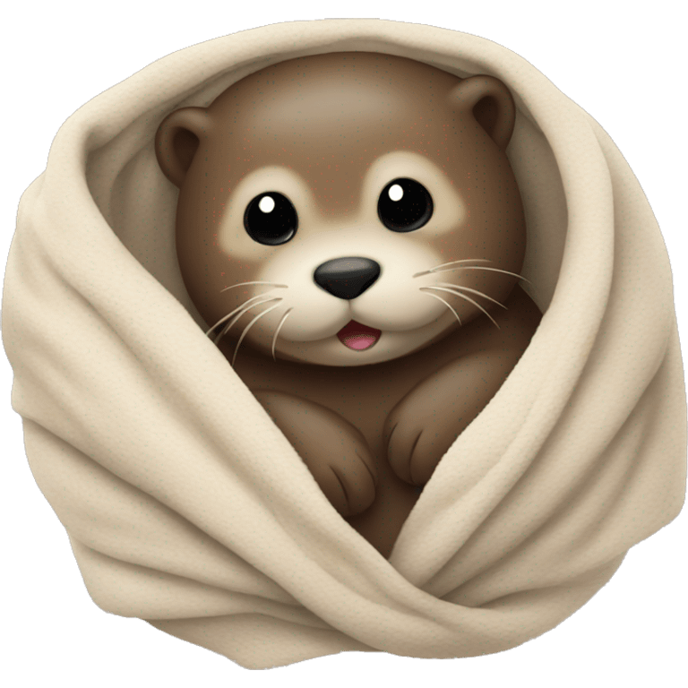 otter cozy in blanket emoji