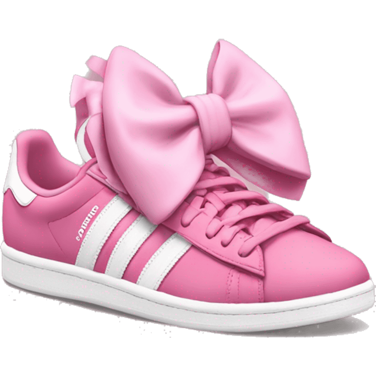 Pink adidas campus 00 with a bow emoji