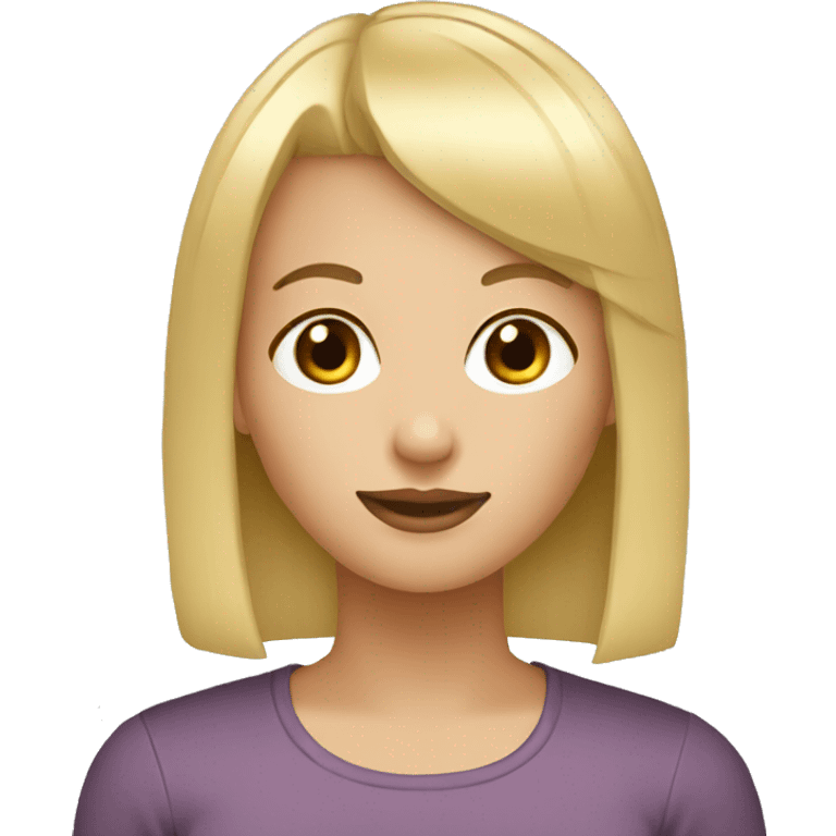 blonde girl bob hair straight bangs emoji