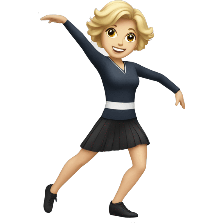 one white woman dancing in a training uniform emoji