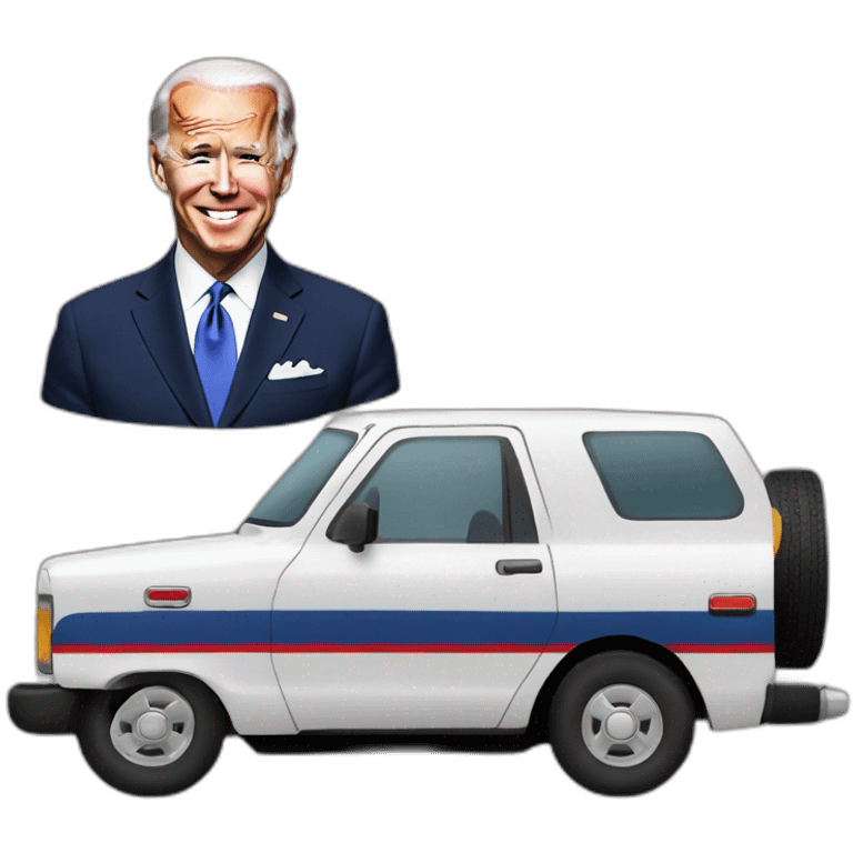  joe biden en un auto  emoji