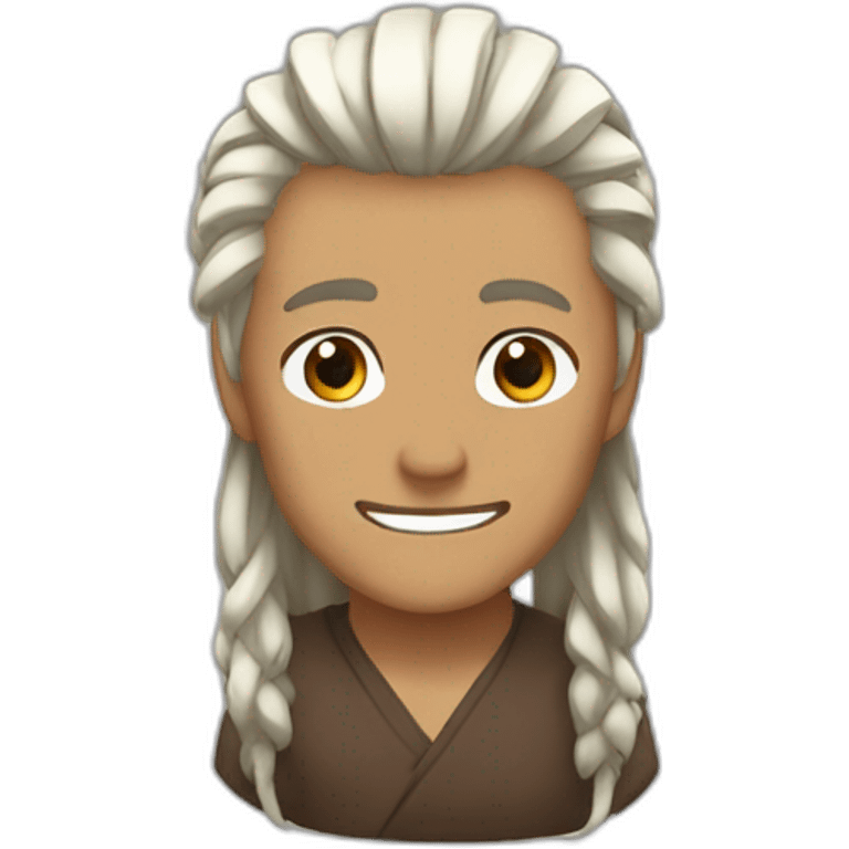 Shitsu brown with white and medium long hair with a tail on his head emoji