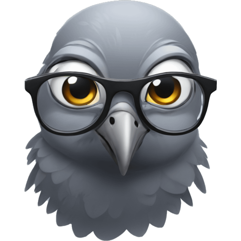 Pigeon wearing glasses emoji