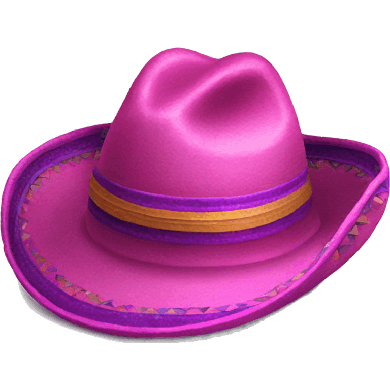 Realistic pink and purple sombrero  emoji