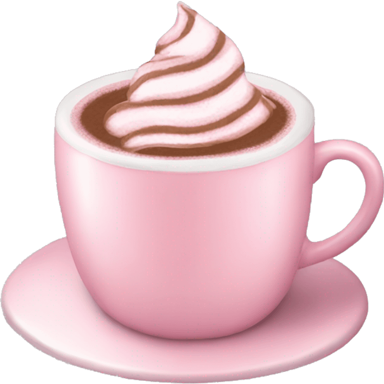 Aesthetic light pink hot chocolate emoji