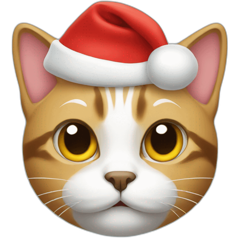 cat wearing a Santa hat emoji