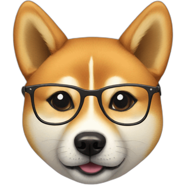 shiba inu with glasses emoji