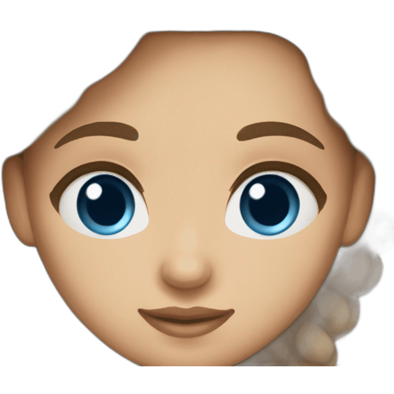 light skin woman long brown hair and blue eyes, middle eastern descent emoji