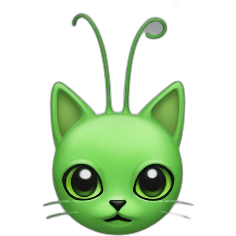 green alien cat black eyes antenna emoji