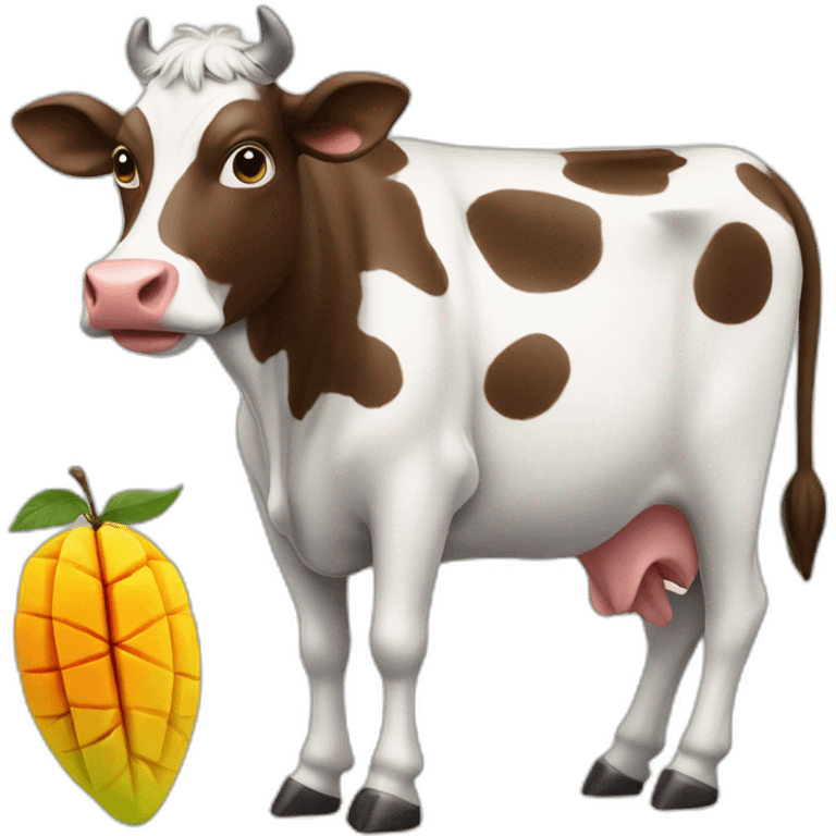 Cow with a mango body emoji