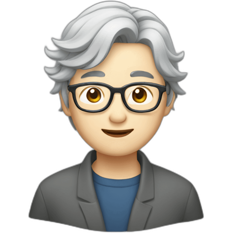 Chinese grey hair wear glasses held Taiwan flagup emoji