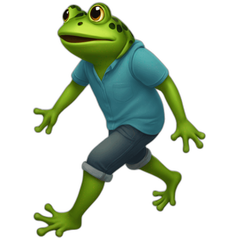 Frog walk to river emoji