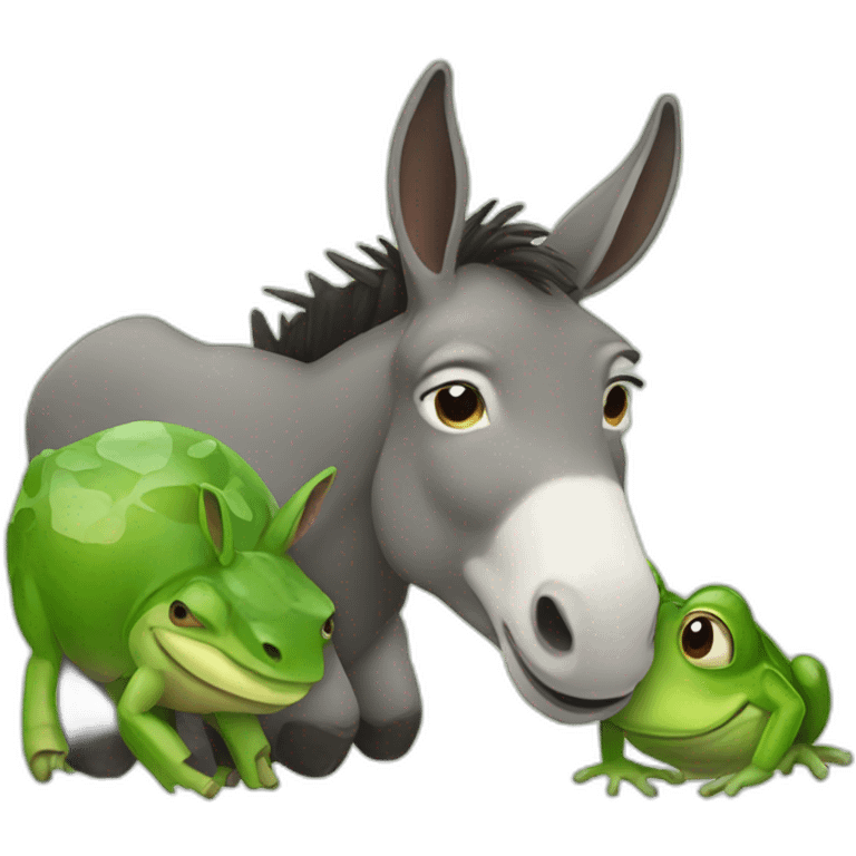 donkey crushed by a frog emoji