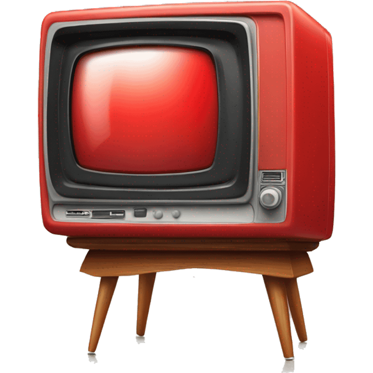 Realistic red retro TV set isolated  emoji