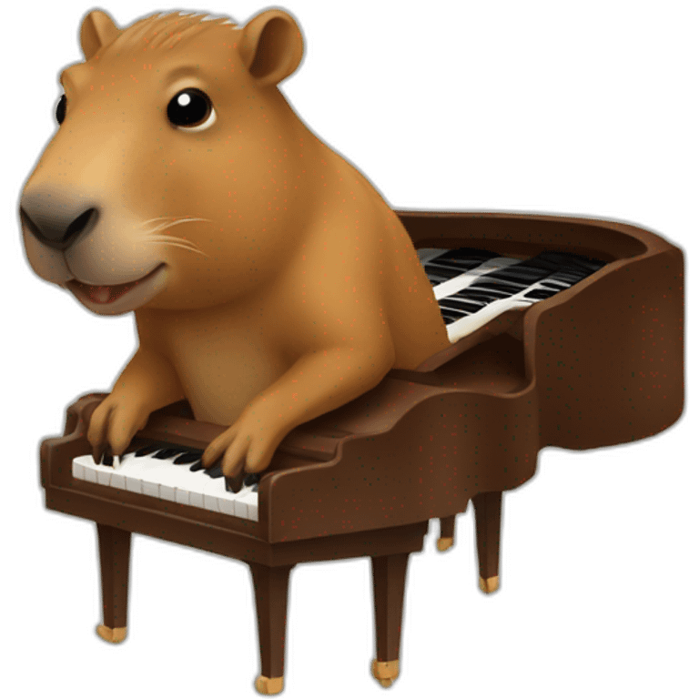 Capibara con pianoforte emoji