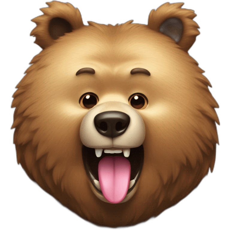 Bear sticking tongue emoji