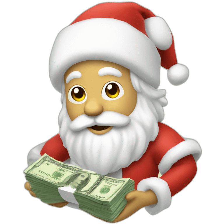 Santa Claus with money emoji