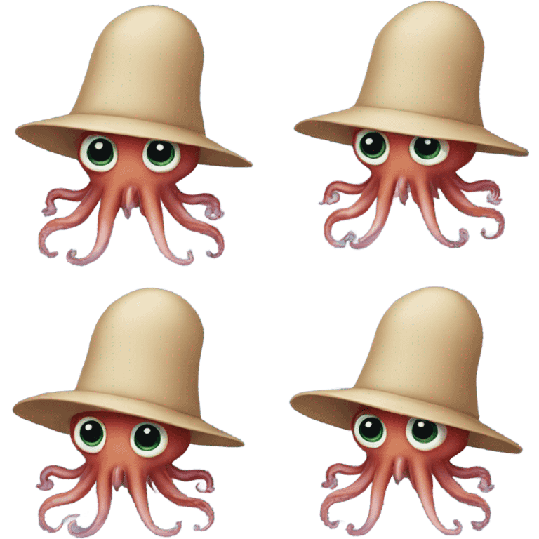 squid with a hat emoji