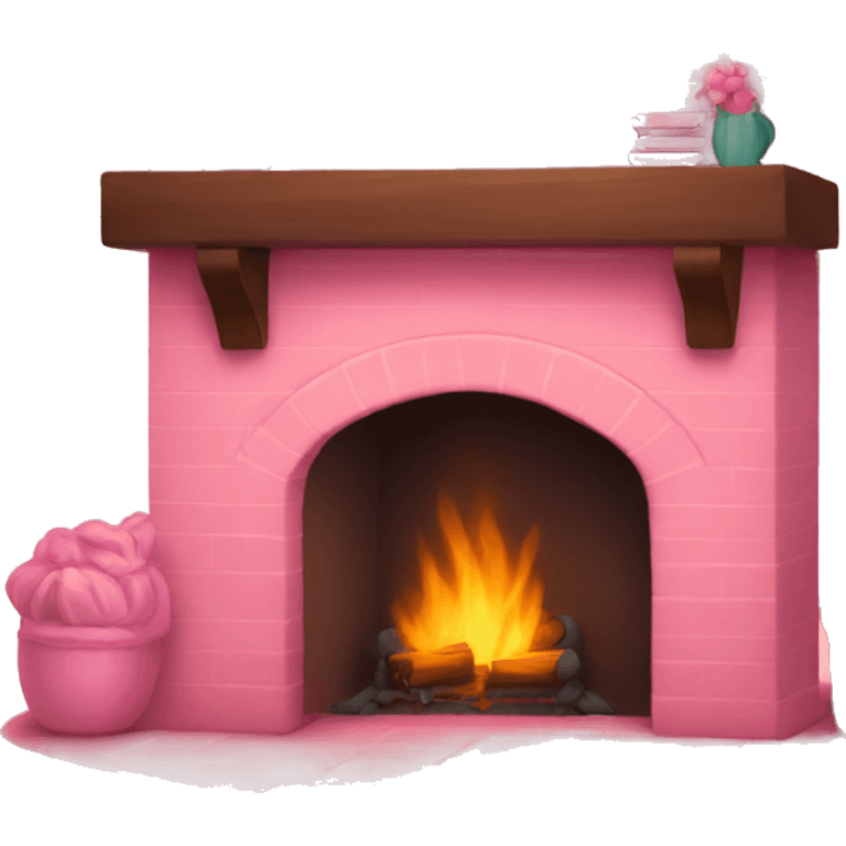 Cozy pink fireplace  emoji