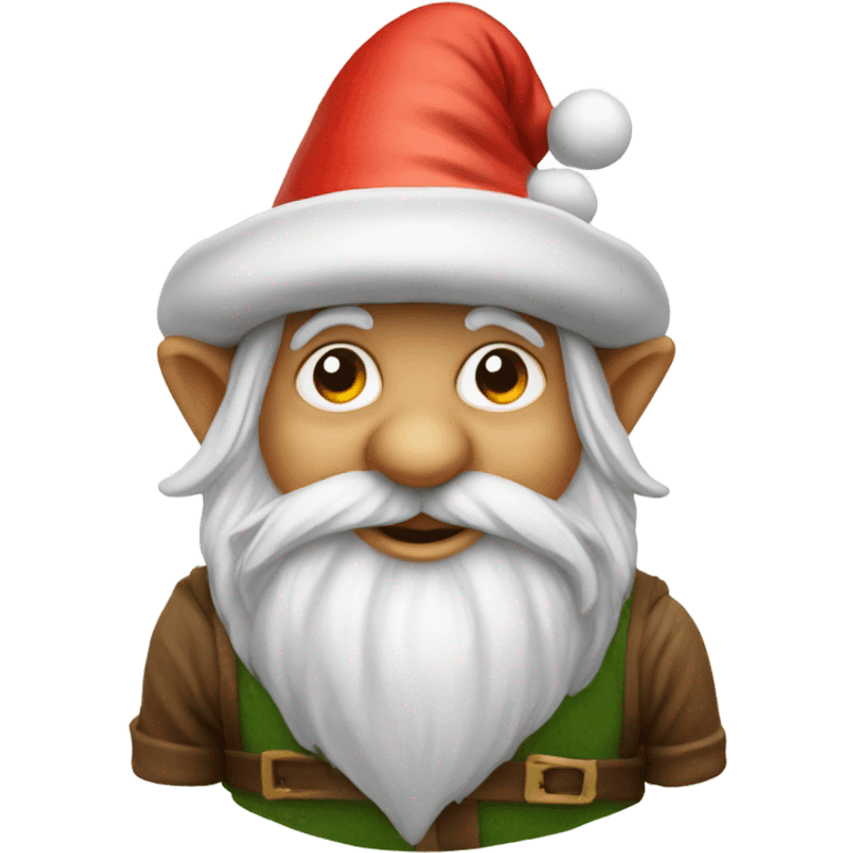 Festive gnome with hat over head and only nose sticking out emoji