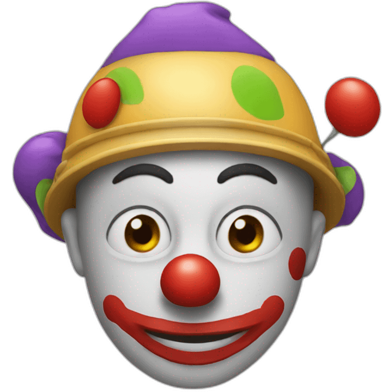 clown wearing helmet emoji