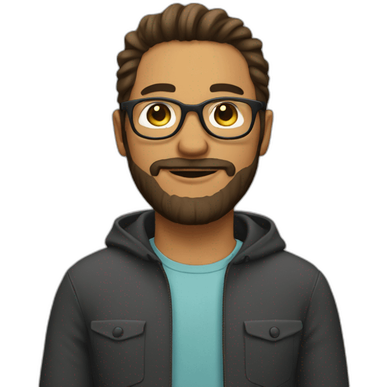 male with round glasses and beard emoji