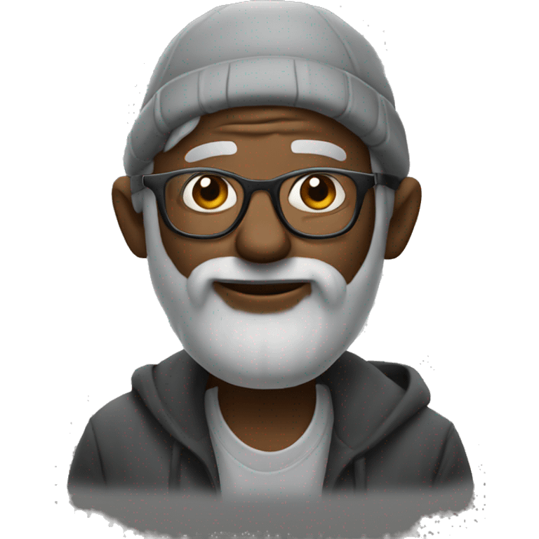 homeless man with glasses emoji