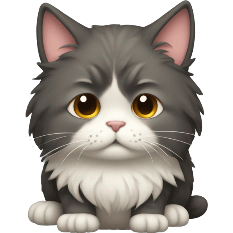 a sad fluffly cat emoji