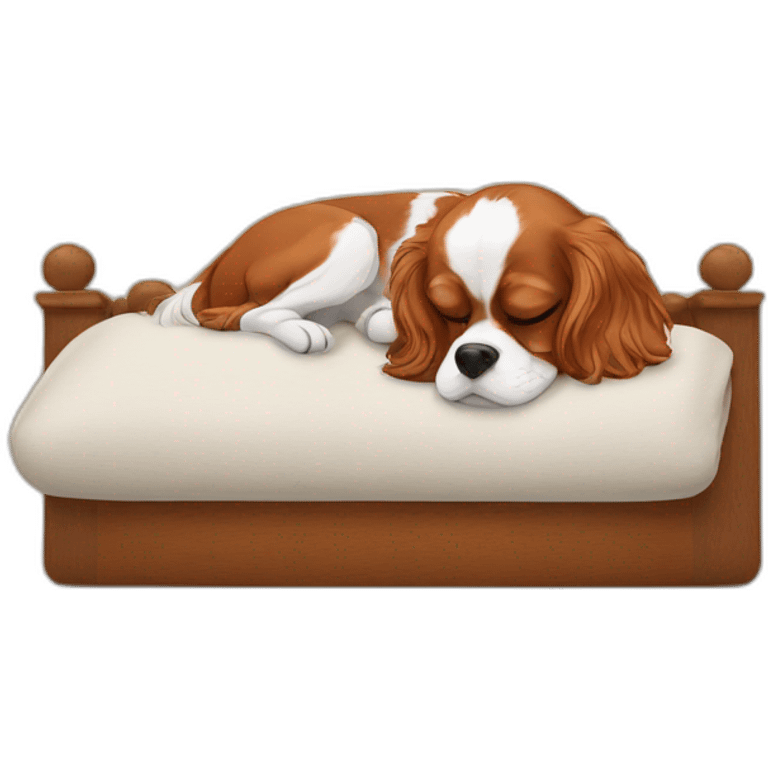 King Charles cavalier taking a nap emoji