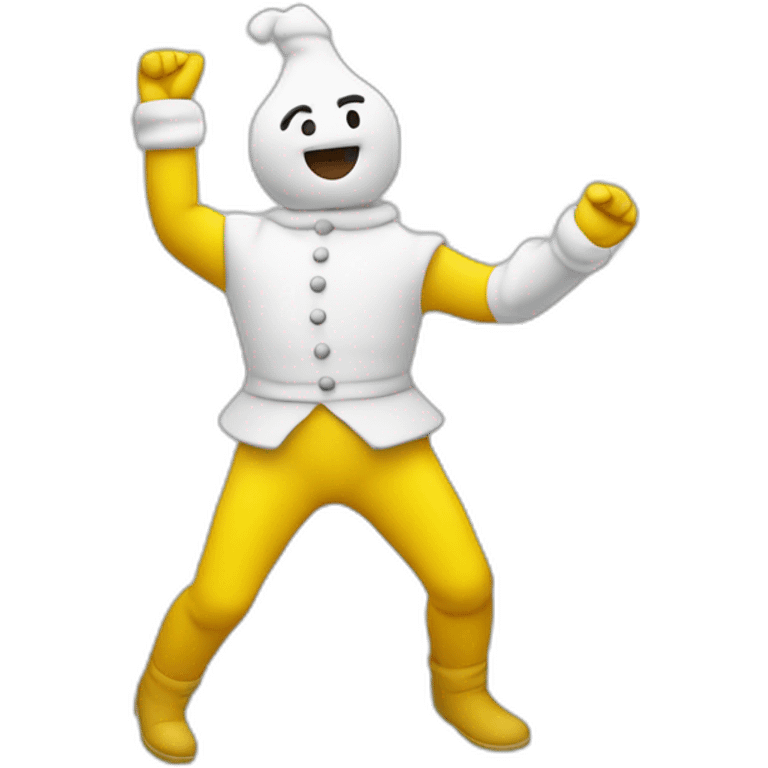 Bonhomme jaune qui fais un dab  emoji