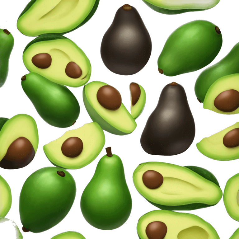 aguacate con labios grandes y ojos y uñas emoji