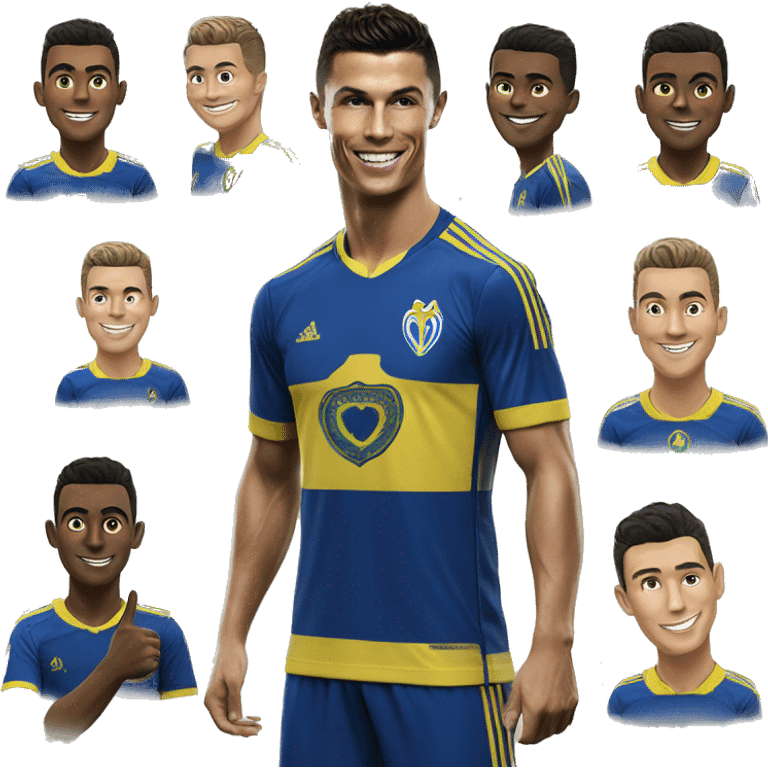 photorealistic Cristiano Ronaldo in Al Nassr jersey shows thumbs up emoji