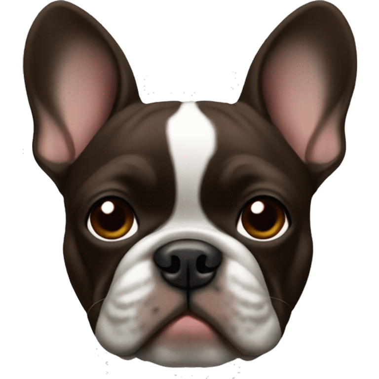 French bulldog in dark brown emoji