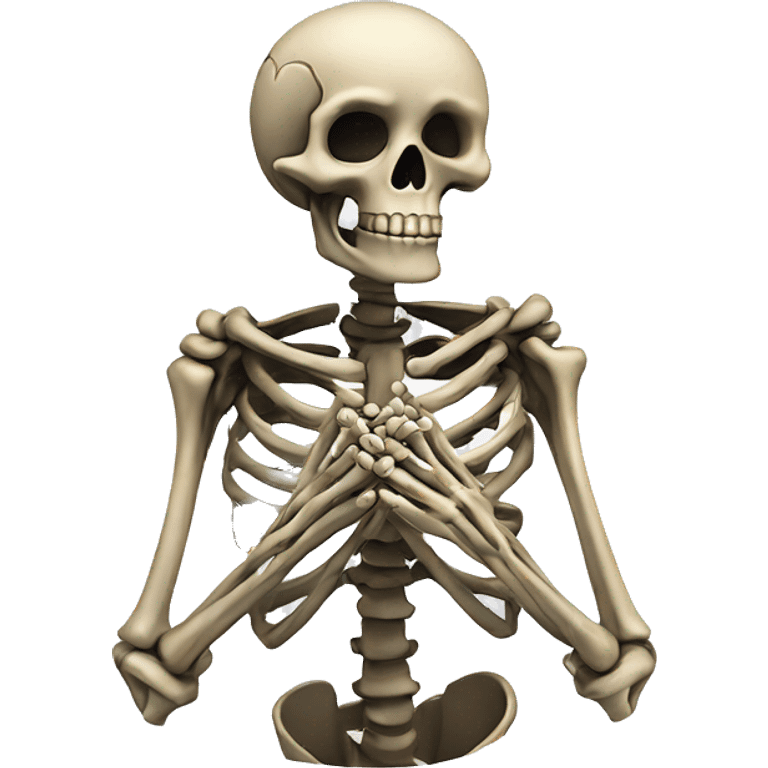 Skeleton wearing a chain while praying emoji