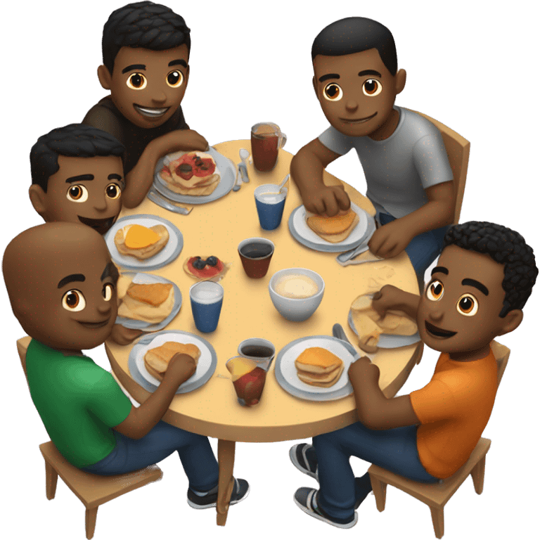 A group of bros having breakfast together  emoji