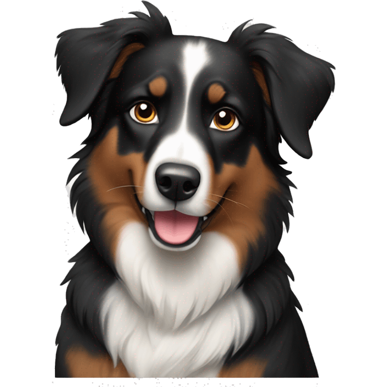 black and white Australian Shepard dog  emoji