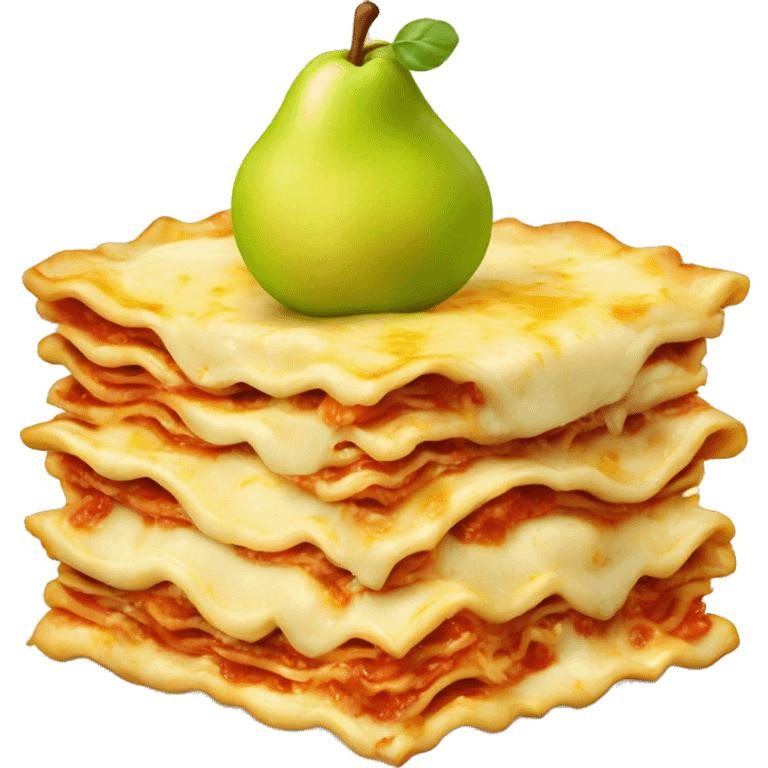 lasagna with pear emoji