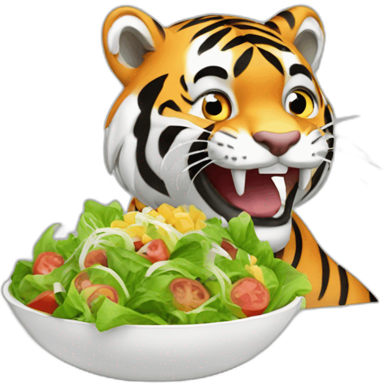 tiger eating salad emoji